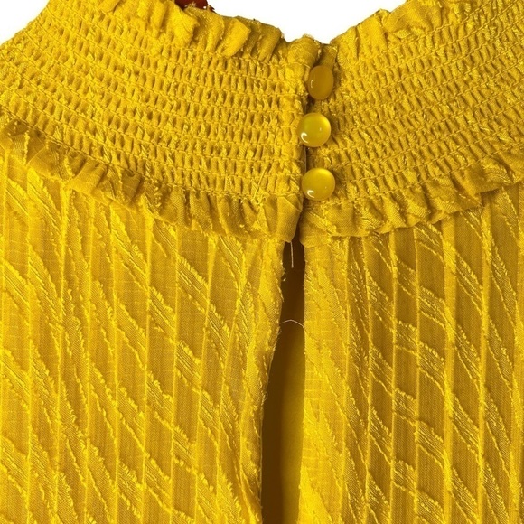 NANETTE LEPORE NWT Solid Pleated Smocked Sleeveless Midi Dress Size 2 - Picture 14 of 16